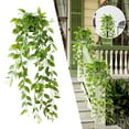 thumbnail image 1 of Clearance Items! Lssam Lifelike Trailing Faux Hanging Plants with Frosted Pots - Artificial Greenery Decor for Indoor Outdoor All-Weather Low Maintenance Home Office Wall Decor Easy to Hang, 1 of 9