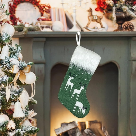 Clearance Items! Miommo 2024 Christmas Tree Decorations Christmas Stocking Big Xmas Stockings Decoration Santa Snowman Reindeer Stocking Christmas Decorations and Party Accessory