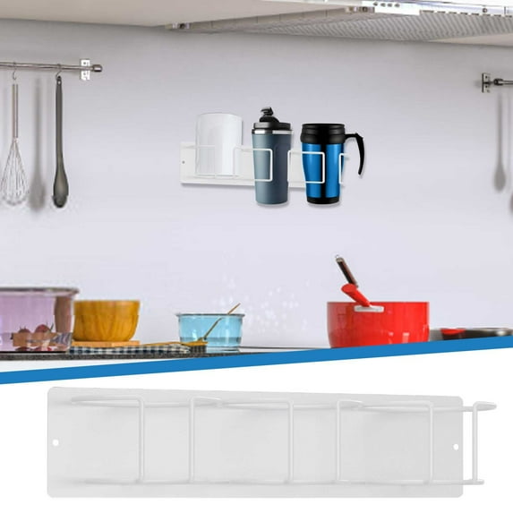 Mug Rack Magnetic Storage Rack, Cup Organizer for Home, Magnetic Wall-Mount Mug Holder, Space-Saving Mug Storage for Kitchen and Office