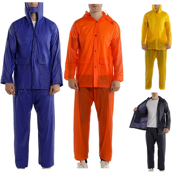 Clearance Items! PVC Adult Transparent Raincoat, Waterproof Rain Suit for Men and Women, Outdoor Duty Rainwear, Split Rain Pants and Jacket Set Todays Clearance Deals Prime!