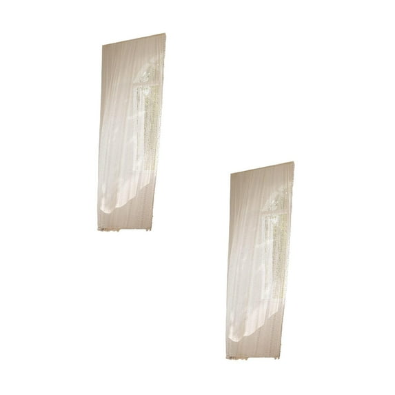 Clearance Items!Pamqxs Boho Tel Crochet Curtains For Living Room Vintage Rod Pocket Boho Curtains Geometry Striped Knitted Lace Light Filtering Curtains