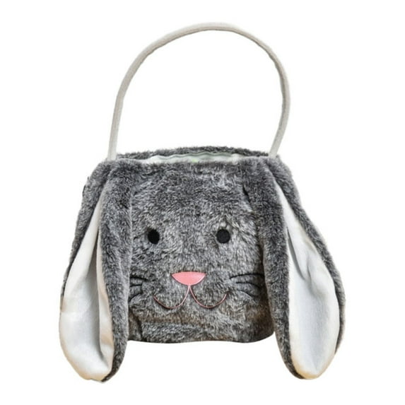 Clearance Items Plush Easter Bunny Basket with Long Plush Ears, Personalized Egg Hunting Easter Bags, Perfect Bunny Tote for Easter Decorations, Candy, and Spring Holiday Fun