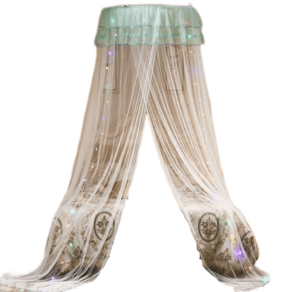 Clearance Items Small Dome Themed Self Expanding Mosquito Net with LED Lights – Floor/Ceiling Mount for Kids Room Decoration, Baby, Girls, Toddler Bedrooms