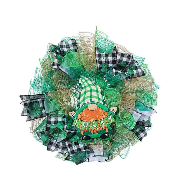 Clearance Items St. Patrick’S Day Leprechaun Wreath & Ribbon, Front Door St. Patrick’S Day Wreath Decor, Irish Holiday Wall Decoration for St. Patrick’S Day Front Door St Patricks Day Decorations