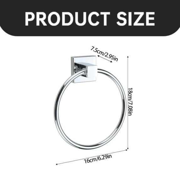Clearance Items! Stainless Steel Towel Ring, Hilingoto Storage Rack, Towel Wall Mounted with Plated for Bathroom(1*Towel Rack)