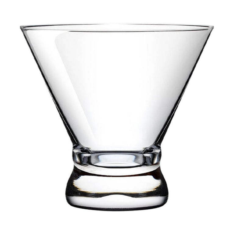 Clearance Items Stemless Martini Glasses , 8Oz Cocktail Glass Set, Fancy Modern Martini Cups for Bar, Short and Small Margarita Glasses