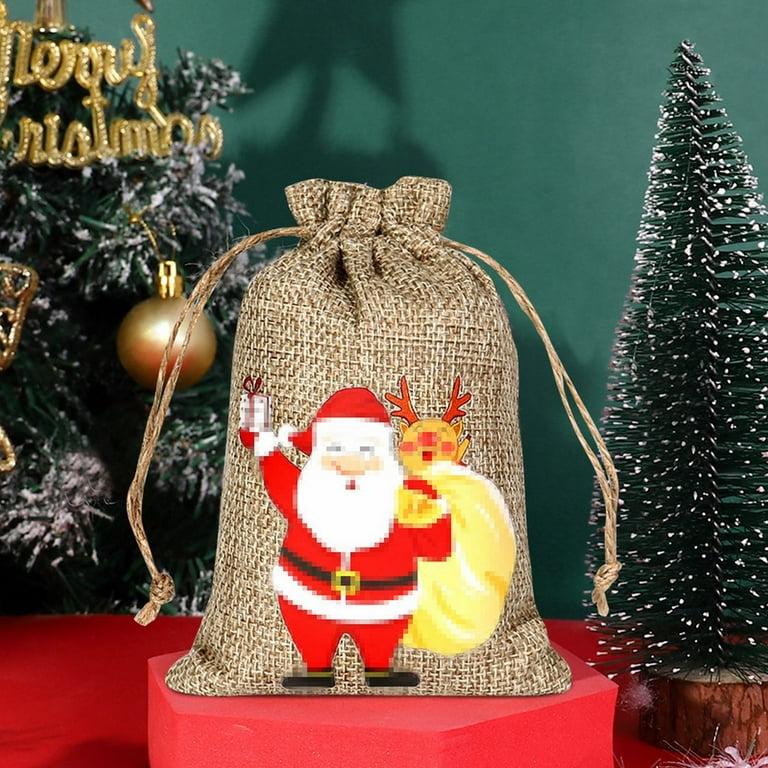 Clearance Items TAKTUK Christmas Gift Bags Christmas Burlap Bag Set Drawstring Advent Calendar Small Cloth Bag Christmas Decoration Gift Bag Candy Bag Christmas Decor Walmart