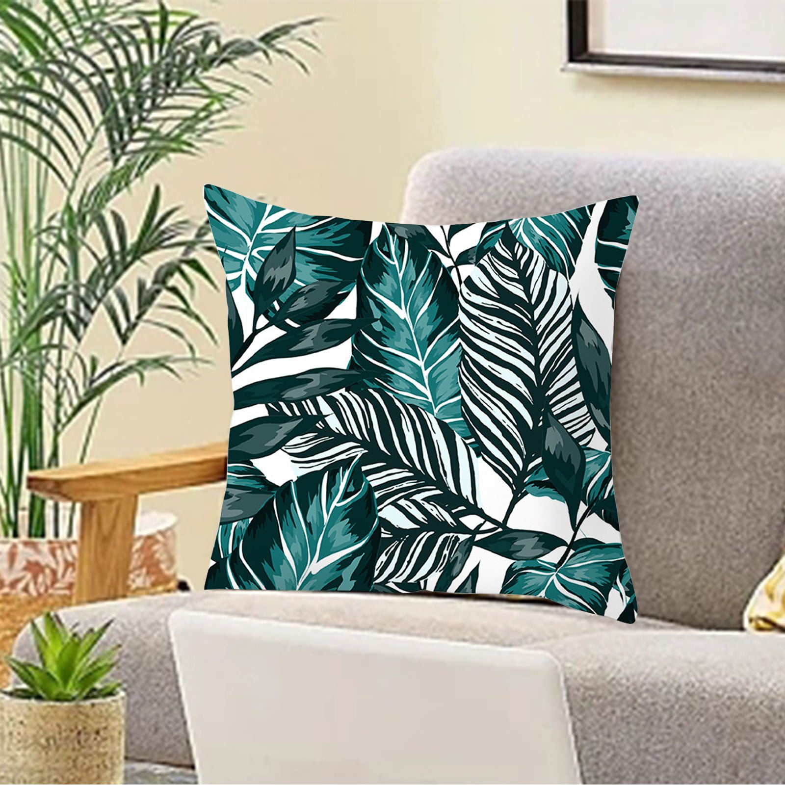 Clearance Items!TAKTUK Room Decor,Pillow Covers,Tropical Leaf Peach ...