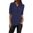 thumbnail image 1 of Clothing Items Tees Tops for Women Button Women Ladies Clothing Loose Shirt Chiffon Zipper Long Sleeves Plus Size Tops, 1 of 4
