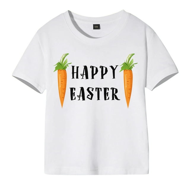 Clearance Items Toddler Girls Boys Easter Summer Short Sleeve Letter