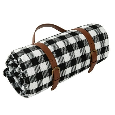 Clearance Items! Topliu Portableand Picnic Blankets,3 Layer Soft Blanket for Beach,Camping on Grass,Waterproof,Sandproof,Best Gift for Couple & Families,Black and Gray Checkered