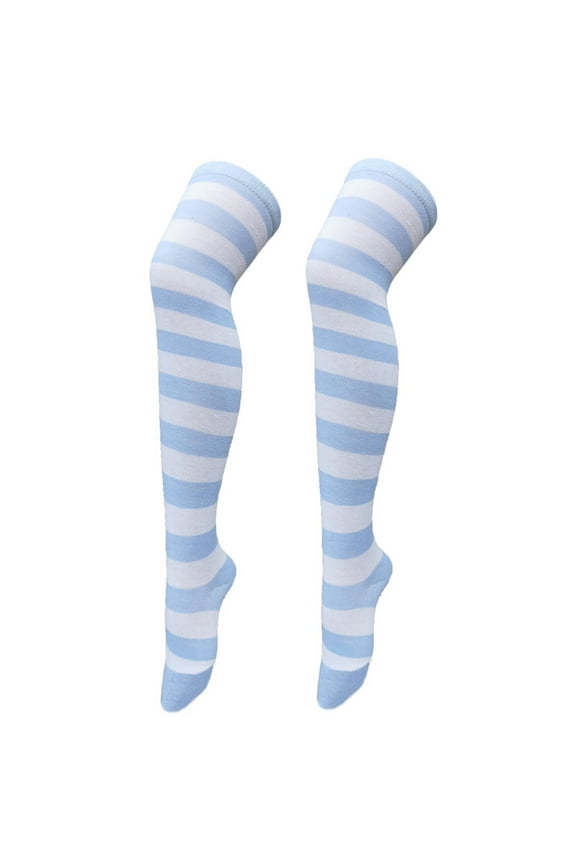 Christmas Long Striped Knee High Socks Xmas Socks Stockings for Christmas Women Girls Costume