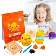 Clearance Items!XKOOKI The Woobles Beginners Crochet Kit with Easy Peasy Yarn as seen on Shark Tank - with Step-by-Step Video Tutorials - Fred The Dinosaur,Brown