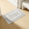 thumbnail image 1 of Clearance Ivory Scallop Wool Indoor Area Rug,Non Slip Quick Dry Absorbent Bath Rugs Machine Washable - 16x24, 1 of 9