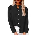 thumbnail image 1 of Iyufng Tops for Women Plus Size,Women's T-Shirts,Women Casual Stand Collar Long Sleeve Solid Color Shirt Tops Single-Breasted Cardigan Blouse With Pockets, 1 of 5