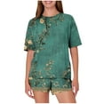 thumbnail image 1 of Iyufng Womens Pajamas Shorts Set,Loungewear Sets Summer,Casual Loose Printing Round Neck Short Sleeved Shorts Pajamas Suit,Women Homewear Lounge Sets,S-XXL, 1 of 5