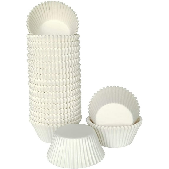 JATOK 500-Count Food Grade White Greaseproof Paper Cupcake Liners Muffin Baking Cups Standard Sized