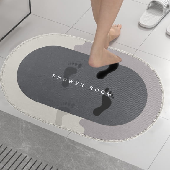 Clearance!JMYHOAM Bath Rug Super Absorbent Dry Backing Non Slip Washable Bathroom Shower Rug for In Front of Bathtub Shower Room Bathroom Accessories Floor Mats