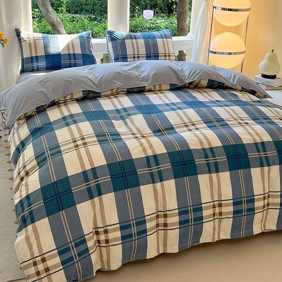 Clearance!JMYHOAM Bedding Comforter Sets Summer Student Dormitory Three-piece Set --friendly Brushed Quilt Cover - Universal for All Seasons Home Textiles