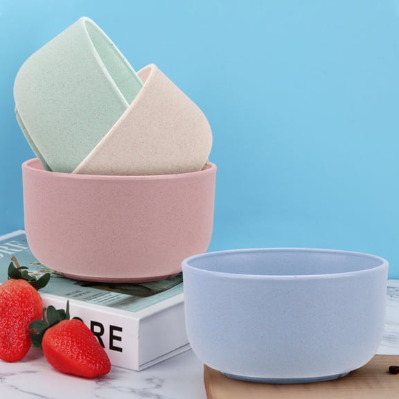 Clearance! JMYHOAM Bowls for Kitchen Plastic Bowls- Microwave- Dishwasher Safe Cereal Bowl Large 11.5x7.5cm X 4pcs Home and Kitchen
