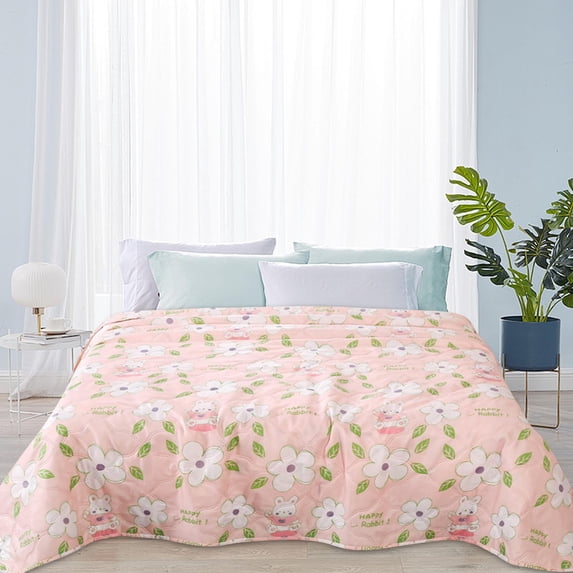 Clearance! JMYHOAM Cool Comforter Lightweight Summer Quilt For Bed Sofa Travel Breathable Soft Machine Washable For Adults Kids Summer Quilt