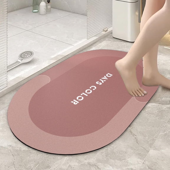 Clearance!JMYHOAM Diatomaceous Bath Rug, Super Absorbent Dry, Rubber Backing Non Slip ,Washable Bathroom , Shower Rug for In Front of Bathtub,Shower Room (16x24) Bathroom Accessories Floor Mats
