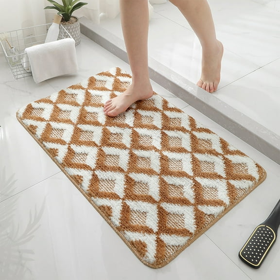 Clearance!JMYHOAM Floor Mat Bathroom Water-Absorbing Mat Machine-Woven Carpet for Secure Grip Bedroom Entryway Rug Non-Slip Doorstep Foot Mat Non-slip Padding Home Textiles