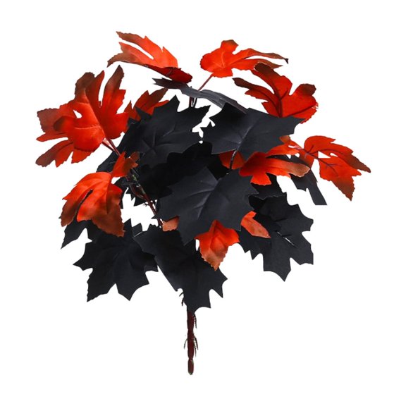 Clearance JMYHOAM Halloween Home Decoration Home Decorations Fall Decor Artificial Silk Maple Leaves Branches Fall Stems Faux Maple Leaves for Wedding Bouquet Table