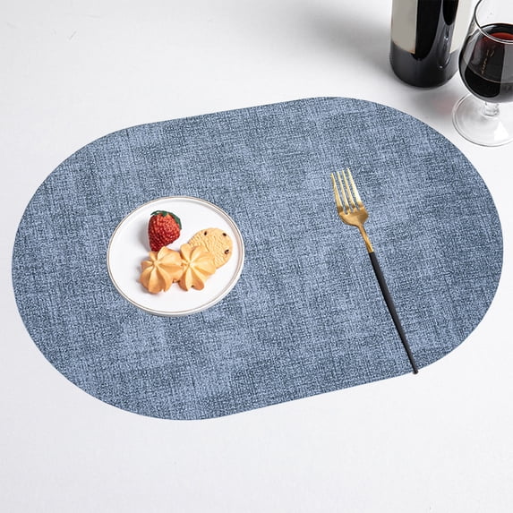 Clearance! JMYHOAM Kitchen Mat Oval Cloth Grain Leather Placemats Oil Proof Western Food Heat Insulation Mat Home Mats Home and Kitchen