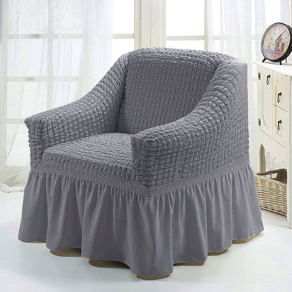 Clearance!JMYHOAM Sofa Cover Stretch Seersucker Wingback Chair Slipcover Universal Wing Chair Slipcovers with Skirt Living Room Chair Covers Easy Suit Washable Slip Covers Home Textiles