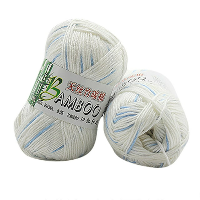 Clearance!!JORIAE Thread Tencel Bamboo Charcoal Cotton Yarn B02 White