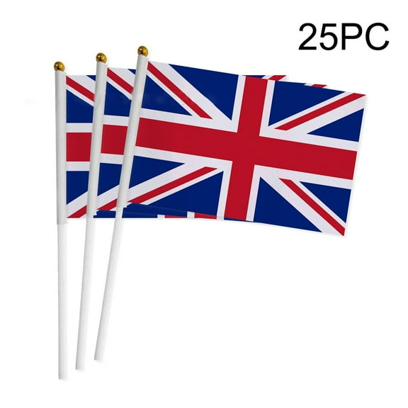 Clearance! JWDX Banner, Flags_ Banners and Accessories Promotion, Uk Mini Flag Hand Held Small Miniature Great Britain Flags on Stick Fade Resistants & Vivids Colors