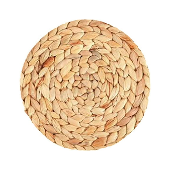 Clearance! JWDX Woven Placemat, Desktop Ornament Promotion, Household Pure Hand Woven Water Hyacinth Grass Mat Cup Bowl Pot Plate Anti Scalding Heat Insulation Table Decoration Mat B