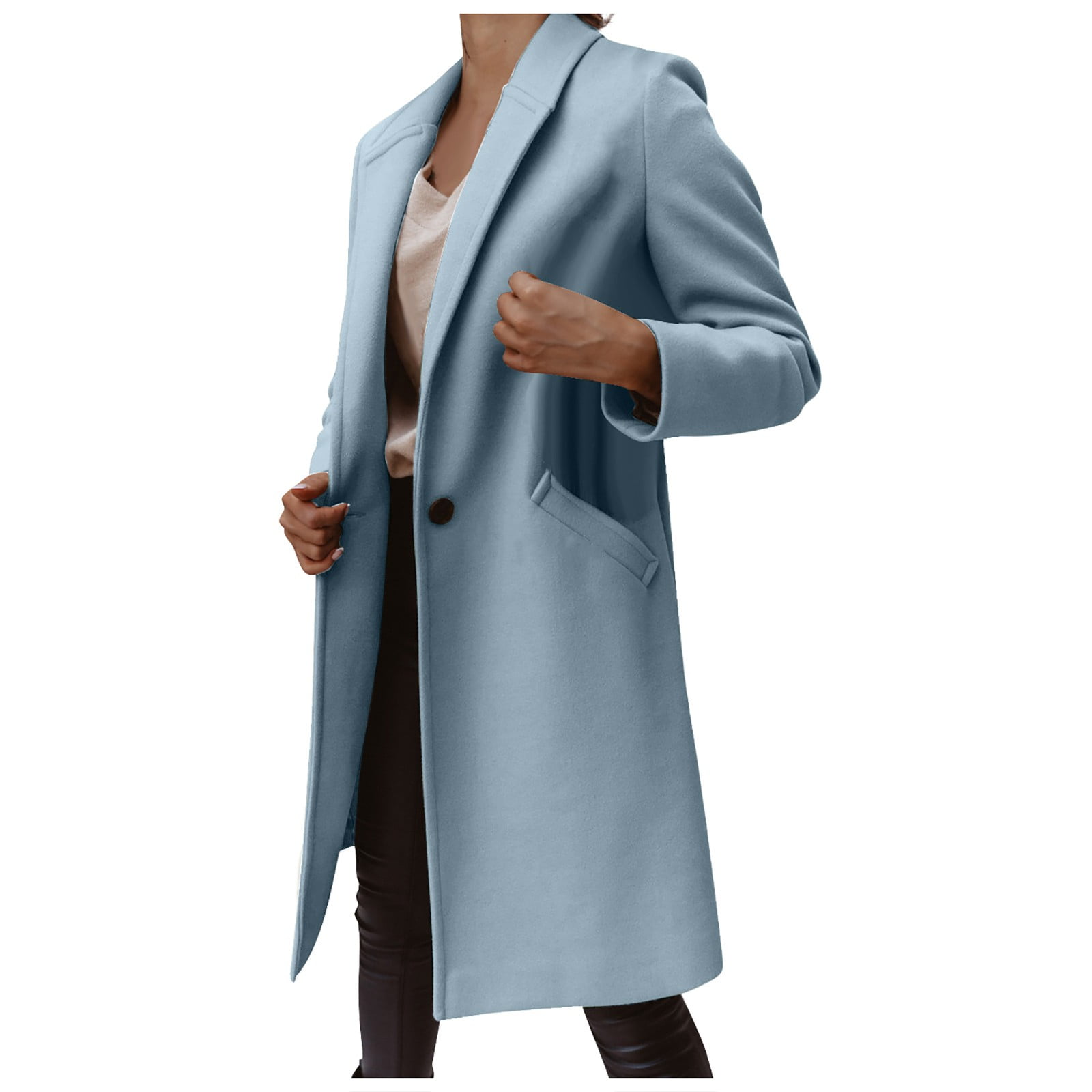 Comfortable Gift OTEMRCLOC Women s Colid Color Long Sleeves Lapel