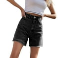 thumbnail image 1 of Clearance! Jean Shorts Womens Boyfriend Jeans for Women Women's Summer New Loose Casual High Waist Solid Denim Shorts S-L, 1 of 5