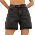 thumbnail image 1 of Clearance! Jean Shorts Womens Boyfriend Jeans for Women Women's Summer New Loose Casual High Waist Solid Denim Shorts S-L, 1 of 6