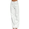 thumbnail image 1 of 2025 Jeans for Women 2025 Women's High Waisted Jeans White Pocket Waist Casual Zip Denim Trousers High Pants Jeans Loose Womens Women's Jeans Slim Denim Pants, 1 of 9