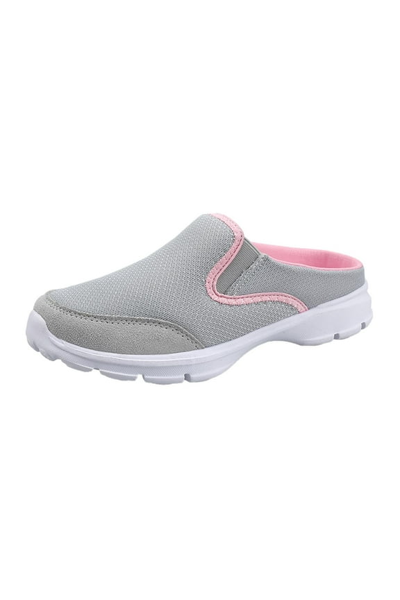 Comfort Walking Shoes Plus Velvet Warm Cotton Shoes Half Casual Shoes Thickened Slippers Lazy Shoes Lightweight Lovers (Gray)