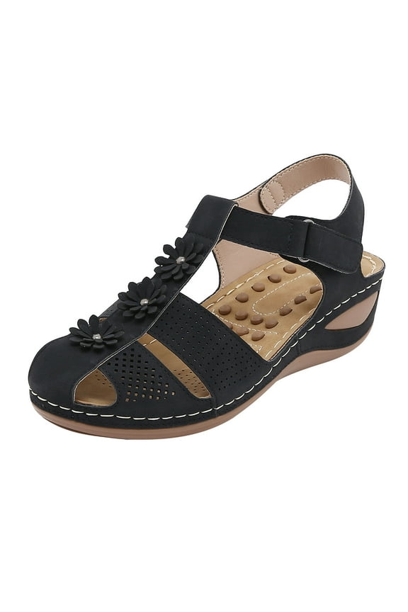 Sandals for Women Comfortable Ankle Strap Closed Toe Summer Platform Sandals Casual Bohemian Gladiator Outdoor Wedges with Arch Support