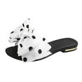 thumbnail image 1 of JeashCHAT Sandals for Women, Slide Sandals Ladies Sandals And Slippers Bowknot Women Sandals Comfortable Beach Shoes (White), 1 of 2