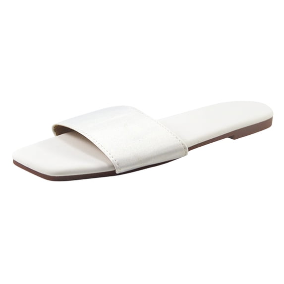 Clearance JeashCHAT Sandals for Women, Slide Sandals Women Beach Breathable Color Sandals Home Slipper Flip-Flops Flat Shoes (White)
