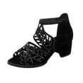 thumbnail image 1 of JeashCHAT Sandals for Women, Slide Sandals Women's Flat Shoes Ladies Beach Sandals Summer Non-Slip Causal Slippers (Black), 1 of 9