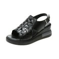 thumbnail image 1 of Clearance JeashCHAT Women's Platform Wedge Sandals Hollow Out Flower Casual Sandal Open Toe Adjustable Ankle Strap Summer Walking Shoes Women, 1 of 6