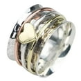 thumbnail image 1 of Clearance Jewelry Under $5 VerPetridure Heart Rotating Anxiety Relief Ring, Heart Rings Anxiety Relief Rings Plain Hammered Spinners Band Rings Heart Design Spinners Rings Love Ring Gifts For, 1 of 8