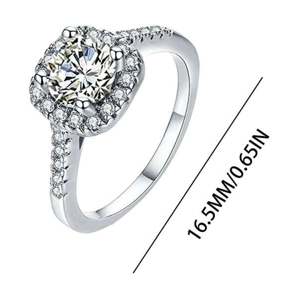 Jewelry VerPetridure Luxury Shiny Rhinestone Ring Simulation Gemstone Alloy Ring Jewelry Accessories Personalized Gift Ladies Birthday Valentine's Day Anniversary
