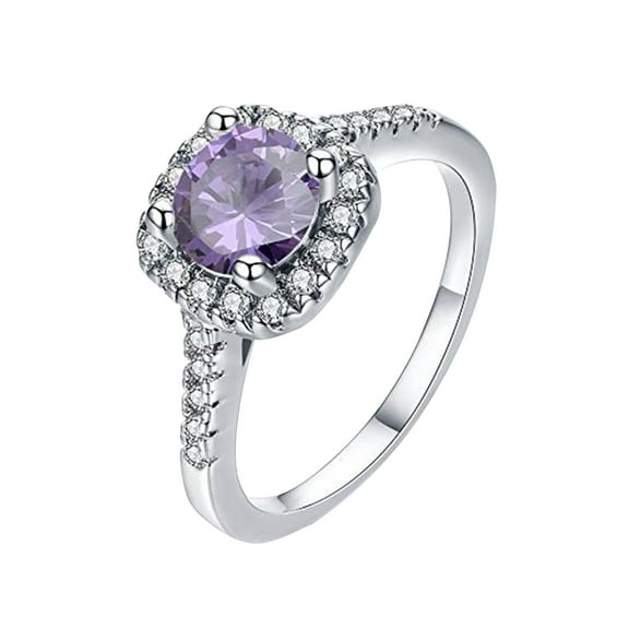 Jewelry VerPetridure Luxury Shiny Rhinestone Ring Simulation Gemstone Alloy Ring Jewelry Accessories Personalized Gift Ladies Birthday Valentine's Day Anniversary
