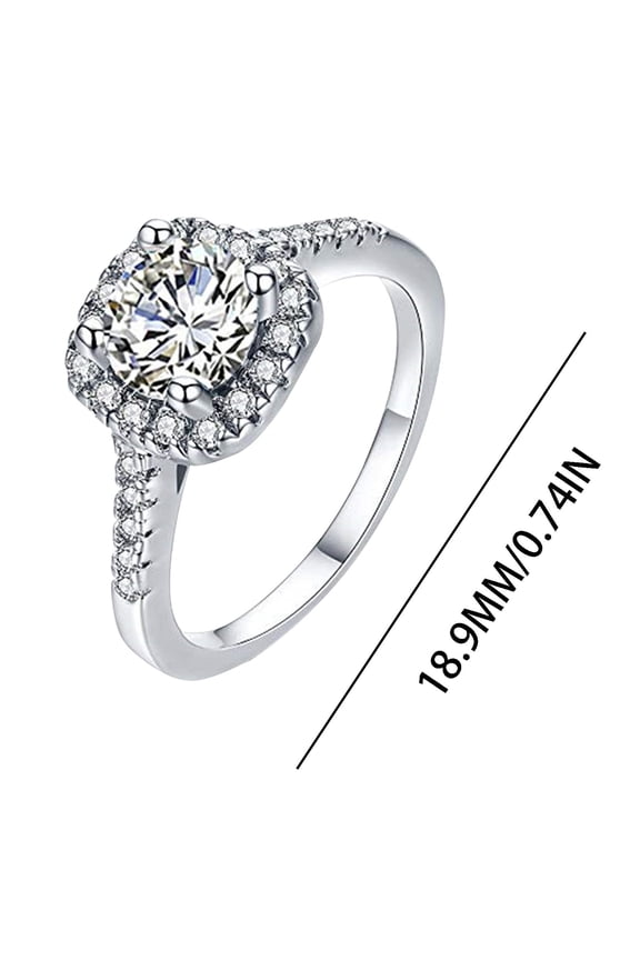 Jewelry VerPetridure Luxury Shiny Rhinestone Ring Simulation Gemstone Alloy Ring Jewelry Accessories Personalized Gift Ladies Birthday Valentine's Day Anniversary