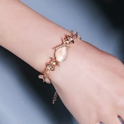 POETANCE Clearance Jewelry Fashion Women Opal Leaf Rose Gold Bracelet Engagement Jewelry Gifts