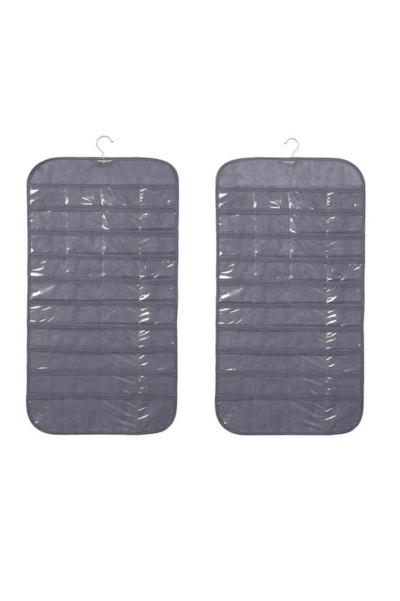 Jewelry Hanging Non-Woven Organizer 80Pockets Curved Print, Storage Containers