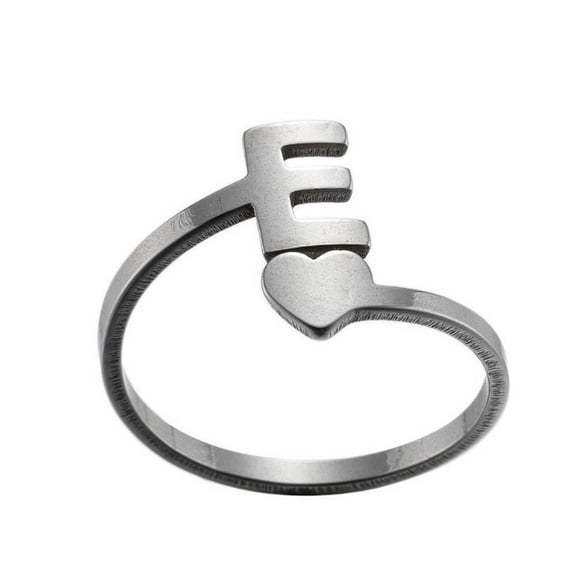 Jewelry VerPetridure 26 English Letter Opening Rings Stainless Steel Love Retro Jewelry